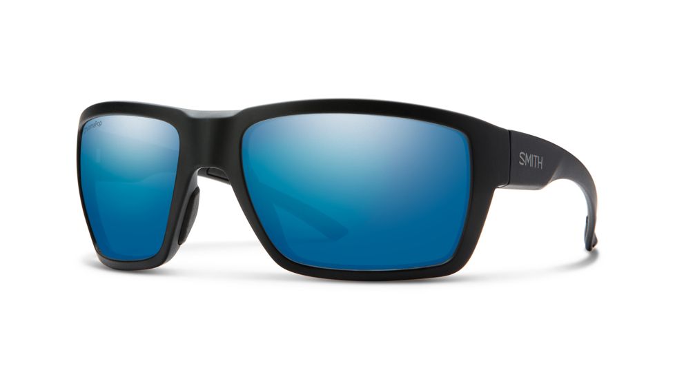 Smith Highwater Sunglasses, Matte Black Frame, Chromapop Polarized Blue Mirror Lens, 201275TI764QG