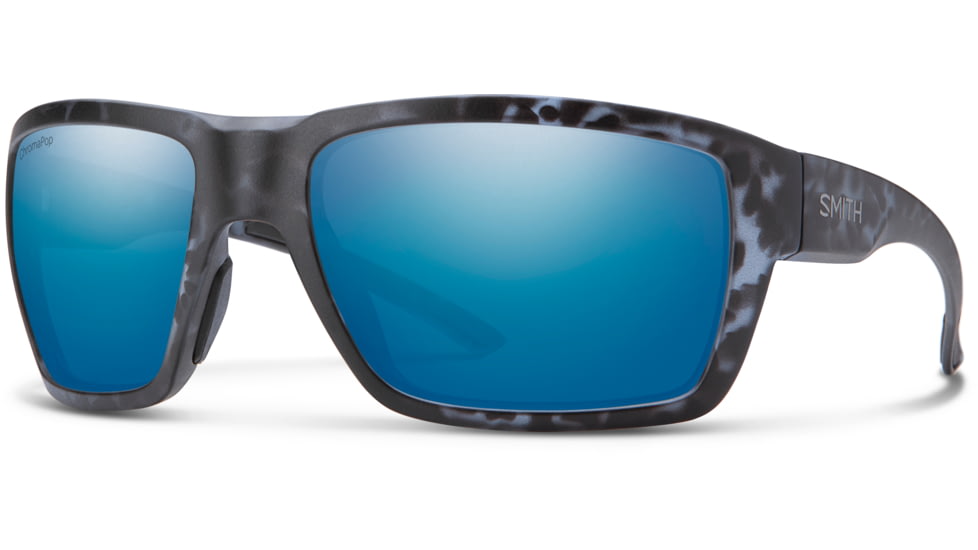 Smith Highwater Sunglasses - Men's, Matte Black/Ice Tortoise Frame, Blue Mirror Lenses, Polarized, ChromaPop, Matte Black/Ice Tortoise, 201275U1F64QG
