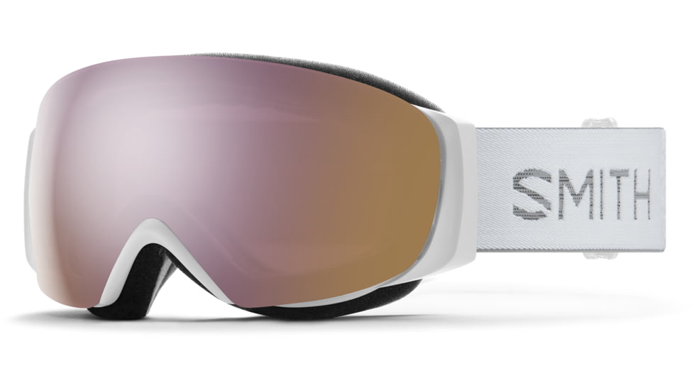 Smith I/O Mag S Low Bridge Fit Googles, ChromaPop Everyday Rose Gold Mirror, White Chunky Knit, M007270OR99M5