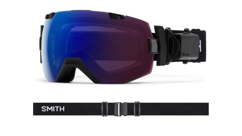 Smith I/OX Turbo Fan Snow Goggles - Mens, Black, Chromapop Photochromic Rose Flash Lens, IL5CPZBK18