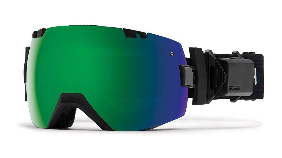Smith I/OX Turbo Fan Snow Goggles - Mens, Black, Chromapop Sun Green Mirror Lens, IL5CPSBK18