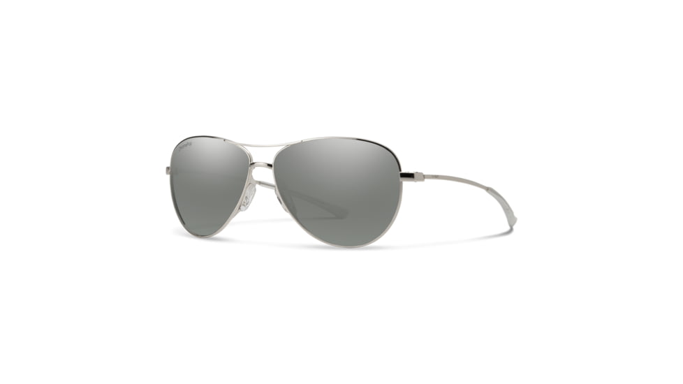 Smith Langley Sunglasses, Silver Frame, ChromaPop Polarized Platinum Mirror Lens, 23344401060OP