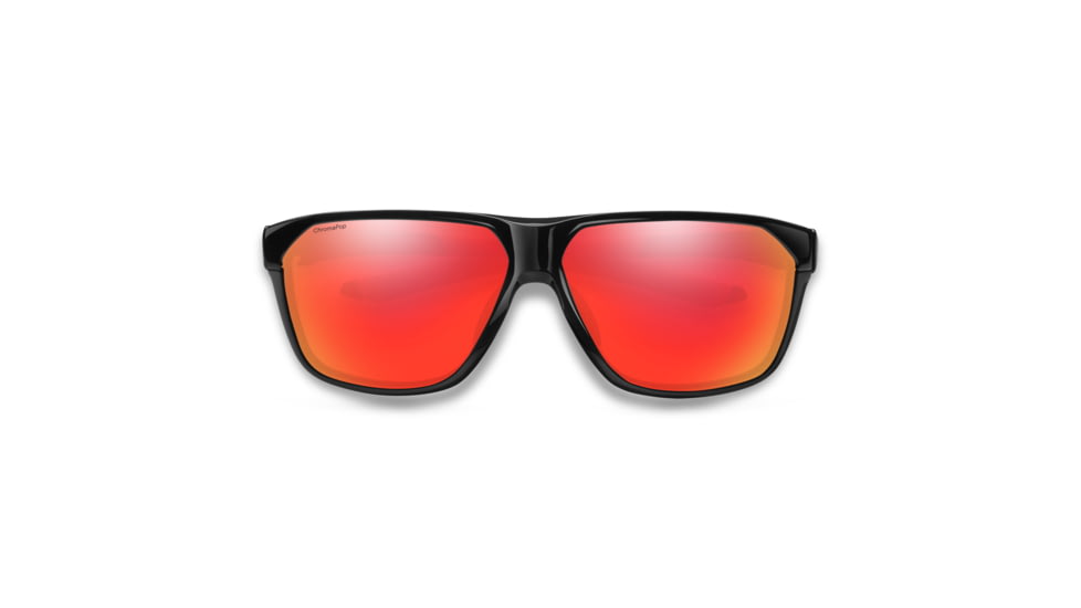 Smith Leadout PivLock Sunglasses, Matte Black Cinder Frame, ChromaPop Red Mirror Lens, 204198RC263X6