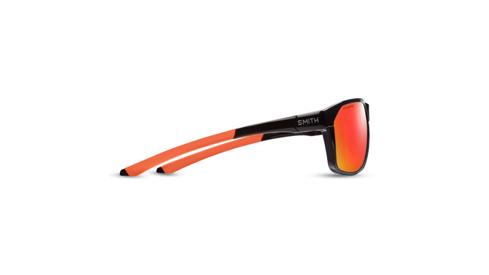 Smith Leadout PivLock Sunglasses, Matte Black Cinder Frame, ChromaPop Red Mirror Lens, 204198RC263X6