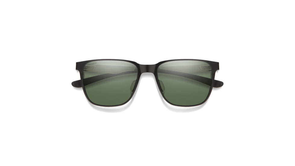 Smith Lowdown Metal Sunglasses, Matte Black/Silver Frame, ChromaPop Polarized Gray Green Lens, 204930TI754L7