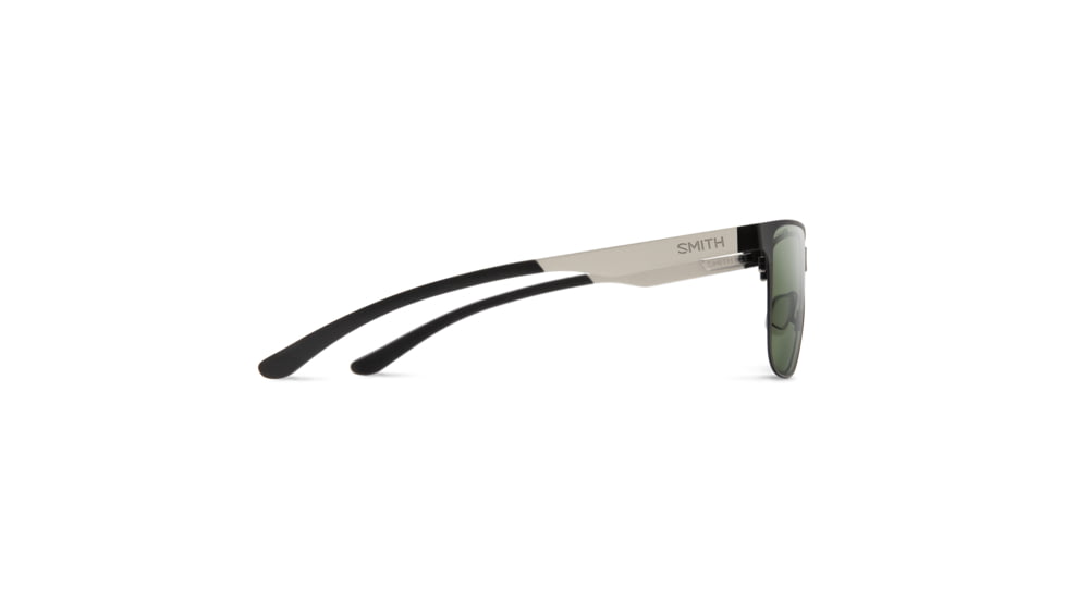 Smith Lowdown Metal Sunglasses, Matte Black/Silver Frame, ChromaPop Polarized Gray Green Lens, 204930TI754L7
