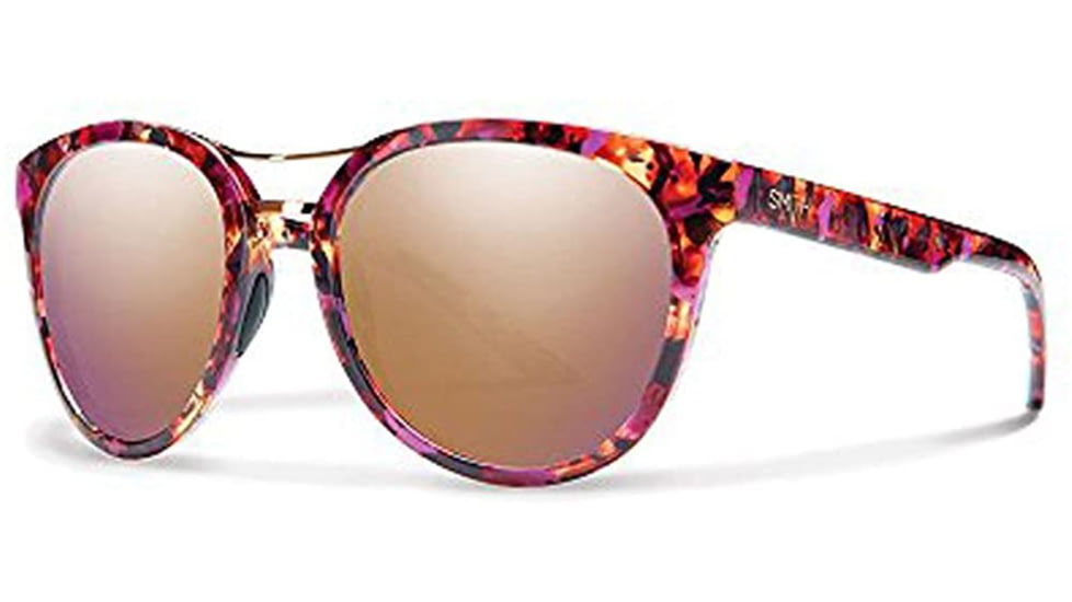 Smith Optics Bridgetown Sunglasses, Flecked Mulberry Tortoise Frame, Rose Gold Mirror Lens, BNPCRGMFMT