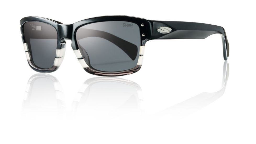 Smith Optics Chemist Sunglasses - Black White Stripe Frame, Polarized Gray Nylon CHTPGYBW