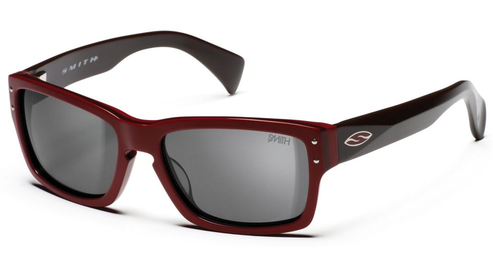 Smith Optics Chemist Sunglasses with Red Bordeaux Frame, Gray Lens S-G7F