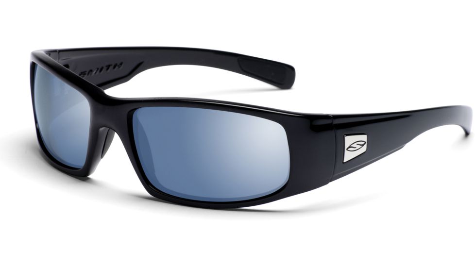 Smith Optics Hideout Sunglasses with Black frames and Blue Mirror lenses