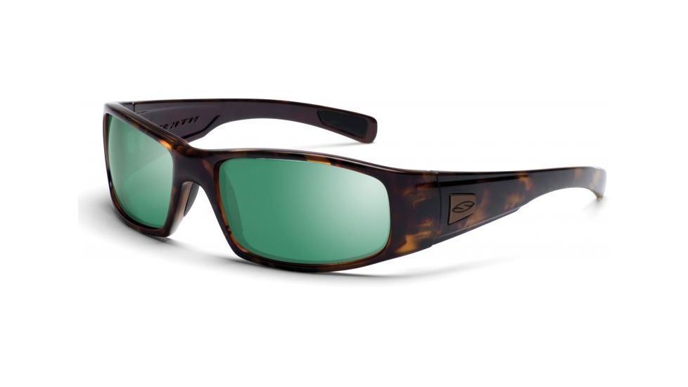 Smith Optics Hideout Tortoise Frame Sunglasses with Polarized Green Mirror Brown Techlite Glass Lenses HDGPNBMTT