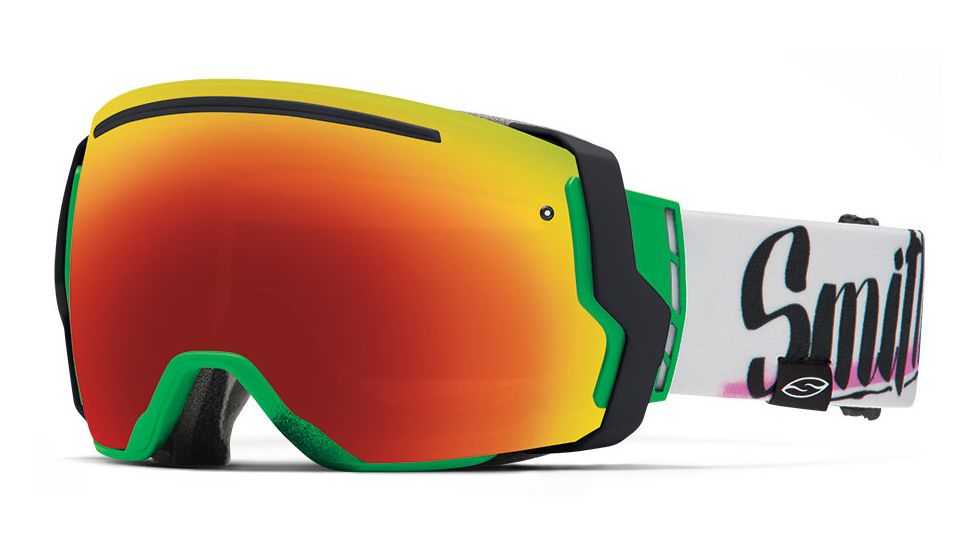 Smith Optics I/O 7 Goggle Neon Baron Von Fancy Frame/Red Sol-X/Blue Sensor Lens IE7DXNF15