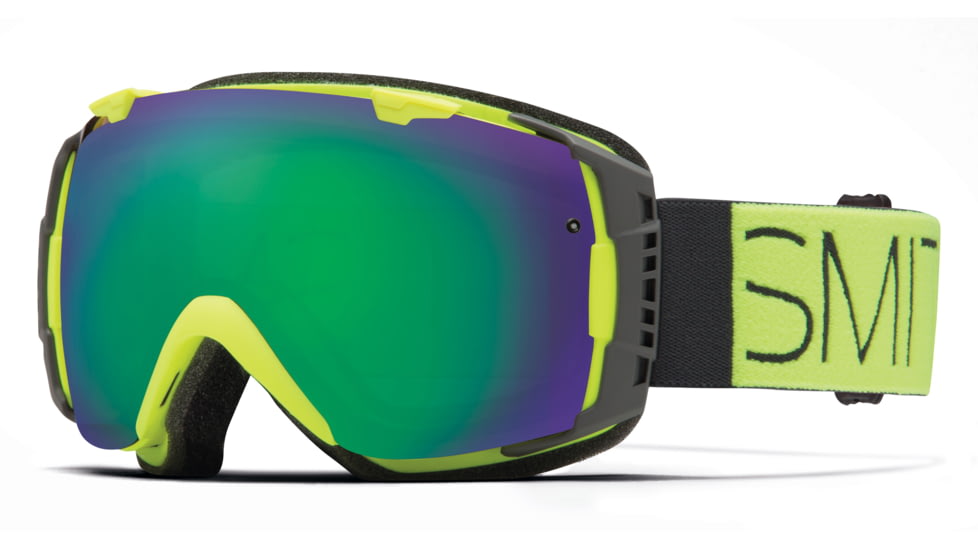 Smith Optics I/O Goggle Acid Block Frame/Green Sol-X/Red Sensor Lens IO7NXABL15