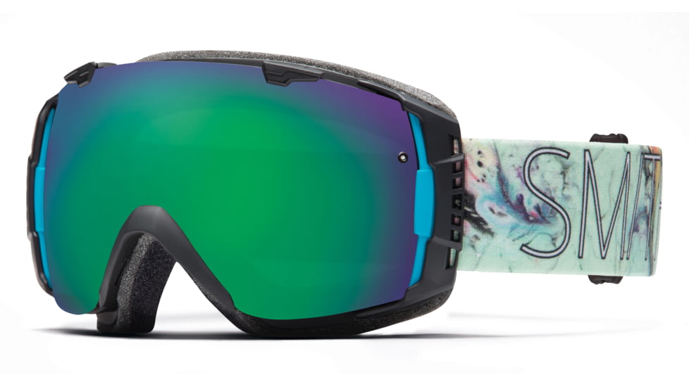 Smith Optics I/O Goggle Black Oil &amp; Water Frame/Green Sol-X/Red Sensor Lens IO7NXKO15