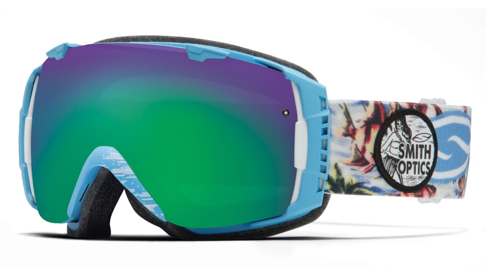 Smith Optics I/O Goggle Blue Burnout Frame/Green Sol-X/Red Sensor Lens IO7NXBT15