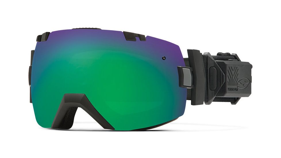 Smith Optics I/OX Elite Turbo Fan Goggle Black Frame/Green Sol-X/Red Sensor Lens IL5NXBK15