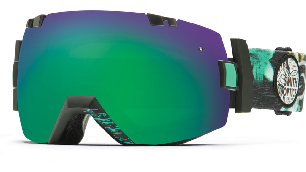 Smith Optics I/OX Goggle Black Burnout Frame/Green Sol-X/Red Sensor Lens IL7NXKT15
