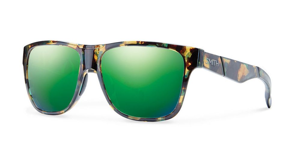 Smith Optics Lowdown Sunglasses, Flecked Green Tortoise Frame, Green Sol-X Lens, LDPCGMFGT