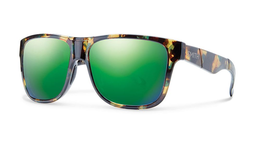 Smith Optics Lowdown Xl Sunglasses, Flecked Green Tortoise Frame, Green Sol-X Lens, LXPCGMFGT