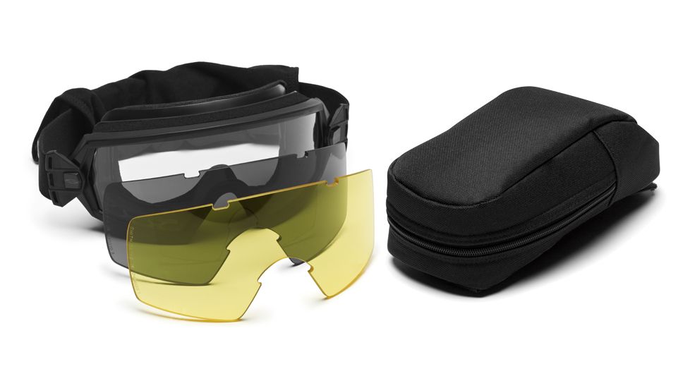 Smith Elite Outside The Wire Goggles w/ Gray &amp; Yellow Spare Lens-Deluxe, Black Frame OTW01BK12-3R