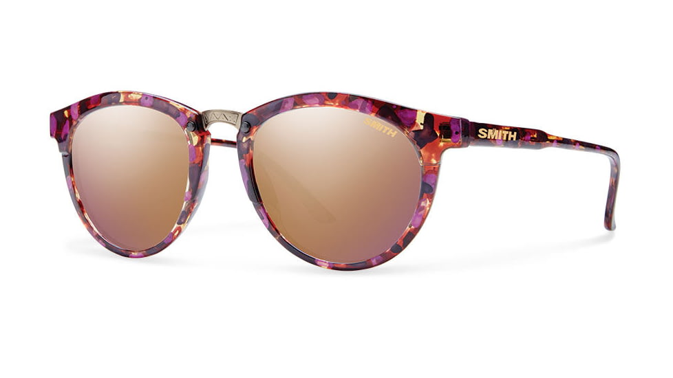 Smith Optics Questa Sunglasses, Flecked Mulberry Tortoise Frame, Rose Gold Mirror Lens, QEPCRGMFMT