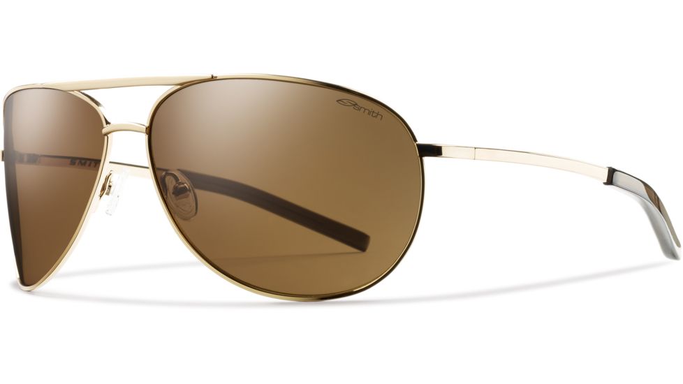 Smith Optics Serpico Gold Frame Sunglasses with Polarized Brown Lenses SEPPBRGD