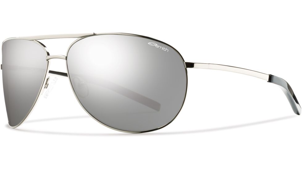 Smith Optics Serpico Silver Frame Sunglasses with Polarized Platinum Lenses SEPPGYMSV