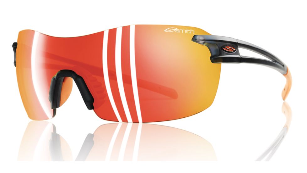 Smith Optics Pivlock V90 Max Sunglasses - Matte Smoke Frame, Red Mirror/Ignitor/Clear Carbonic TLT VMPCDMMS