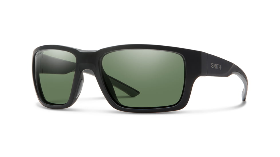 Smith Outback Sunglasses, Matte Black Frame, ChromaPop Polarized Gray Green Lens, 20126200359L7