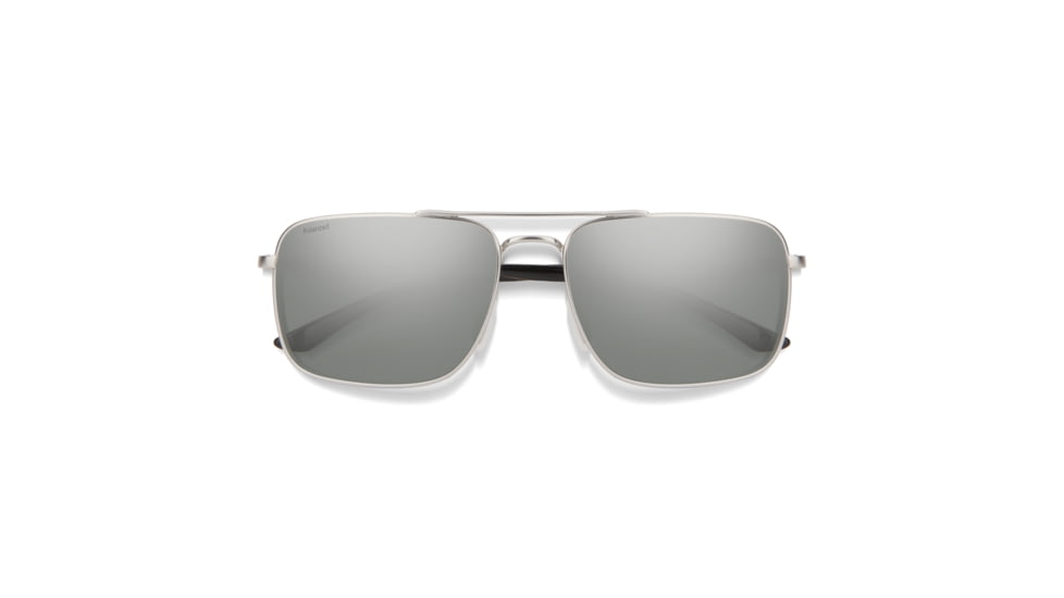 Smith Outcome Sunglasses, Matte Silver Frame, Polarized Platinum Mirror Lens, 204061CTL59XN