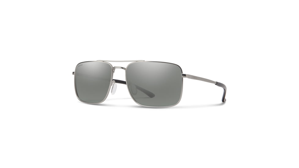 Smith Outcome Sunglasses, Matte Silver Frame, Polarized Platinum Mirror Lens, 204061CTL59XN