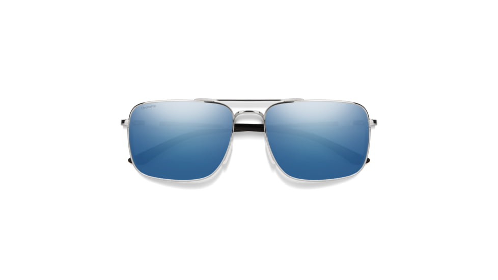 Smith Outcome Sunglasses, Silver Frame, ChromaPop Polarized Blue Mirror Lens, 20406101059QG