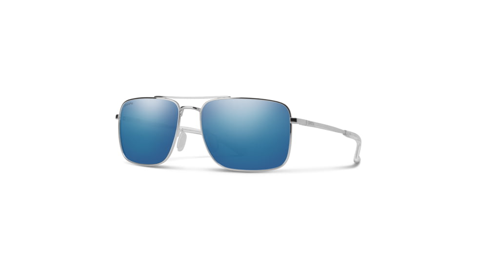 Smith Outcome Sunglasses, Silver Frame, ChromaPop Polarized Blue Mirror Lens, 20406101059QG