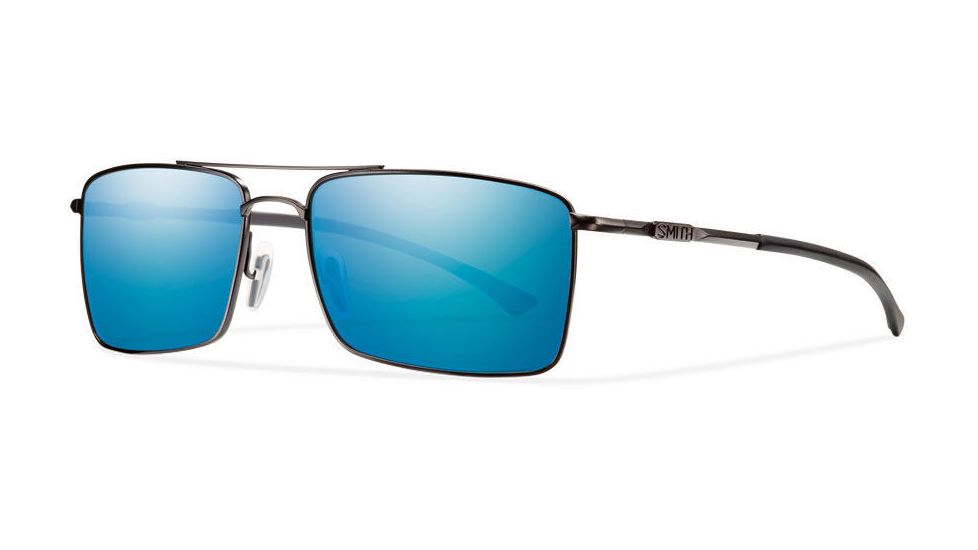 Smith Outlier TI Sunglasses-Dark Gray-Polarized Blue Mirror