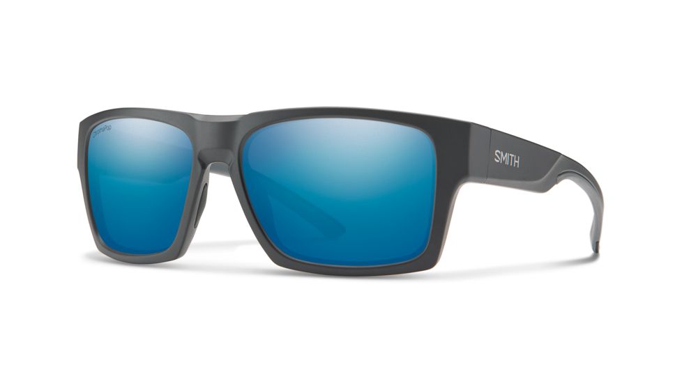 Smith Outlier XL II Sunglasses, Matte Charcoal Frame, Chromapop Blue Mirror Lens, 200673RIW59QG