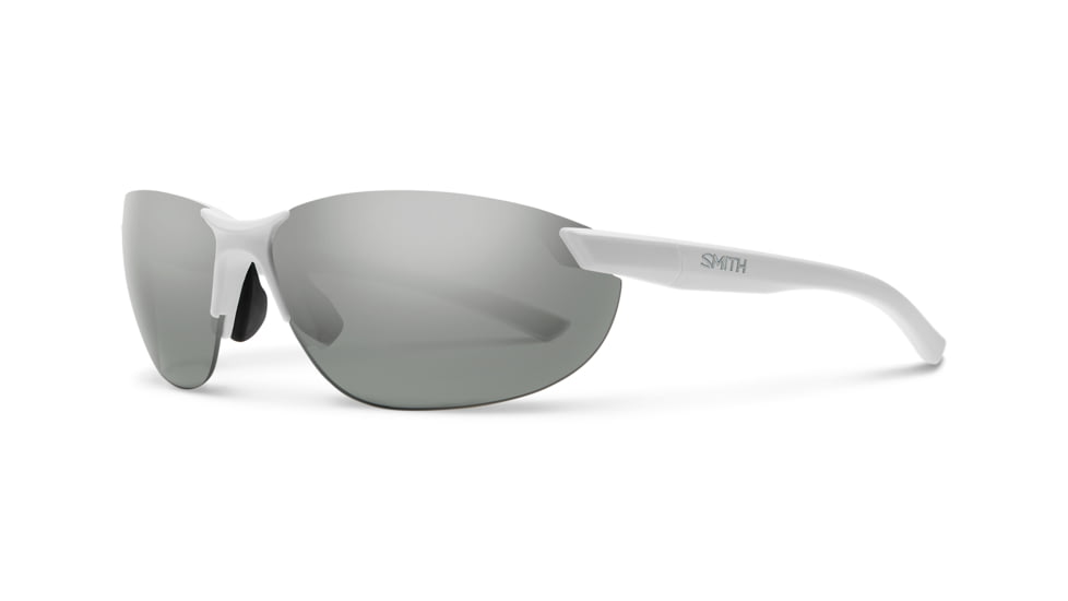 Smith Parallel 2 Sunglasses, Matte White Frame, Polarized Platinum Mirror Lens, 2019086HT71XN