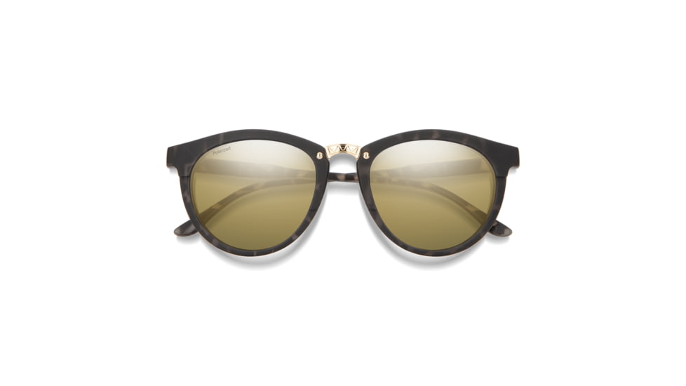 Smith Questa Sunglasses, Matte Ash Tortoise Frame, Polarized Gold Mirror Lens, 243740HLA50A2