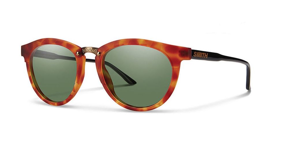 Smith Questa Sunglasses, Matte Honey Tort/Black Frame, Polarized Gray Green Lens, Polarized, QECPGNMHT