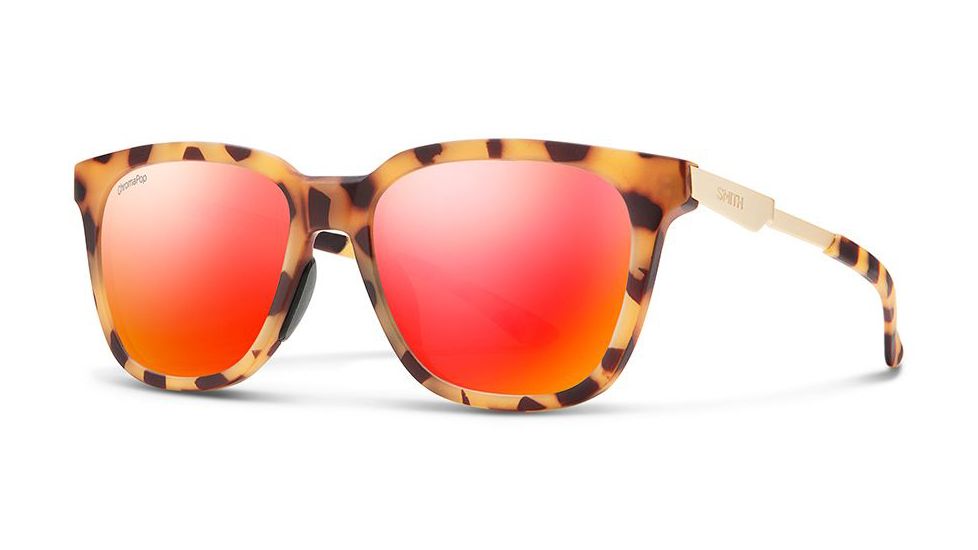Smith Roam Sunglasses, Matte Honey Tort Frame, Chromapop Red Mirror Lens, 20126451S53X6