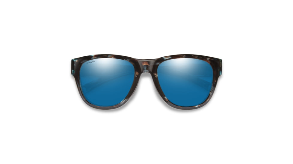 Smith Rockaway Sunglasses, Sky Tortoise Frame, ChromaPop Glass Polarized Blue Mirror Lens, 204316JBW52QG