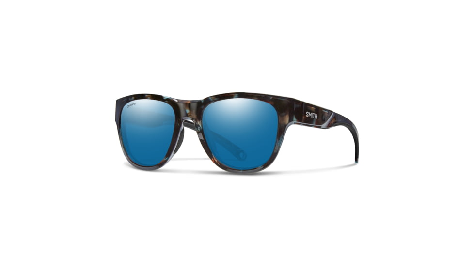 Smith Rockaway Sunglasses, Sky Tortoise Frame, ChromaPop Glass Polarized Blue Mirror Lens, 204316JBW52QG