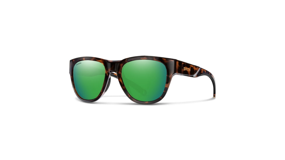 Smith Rockaway Sunglasses, Tortoise Frame, ChromaPop Glass Polarized Green Mirror Lens, 20431608652UI