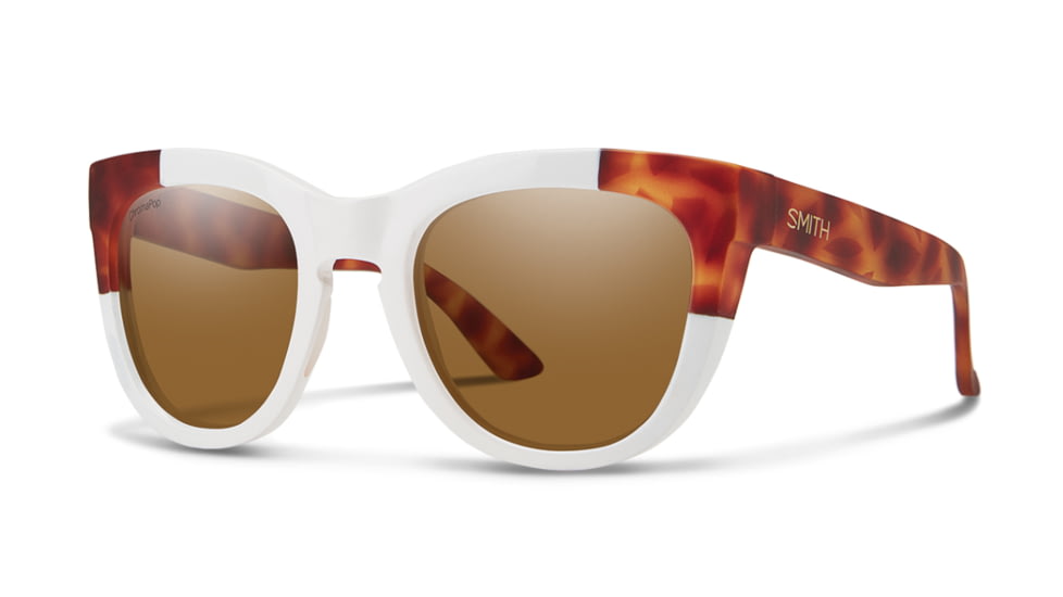 Smith Sidney Sunglasses, White Honey Tortoise Block Frame, ChromaPop Polarized Brown Lens, SICMGYMVTS