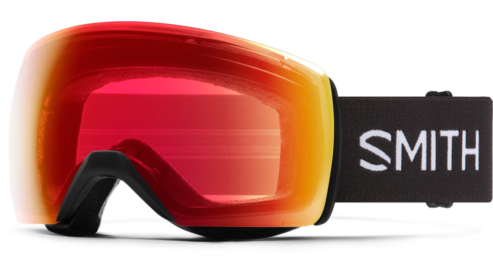 Smith Skyline Xl Low Bridge Fit Googles, ChromaPop Photochromic Red Mirror, Black, M007312QJ99OQ