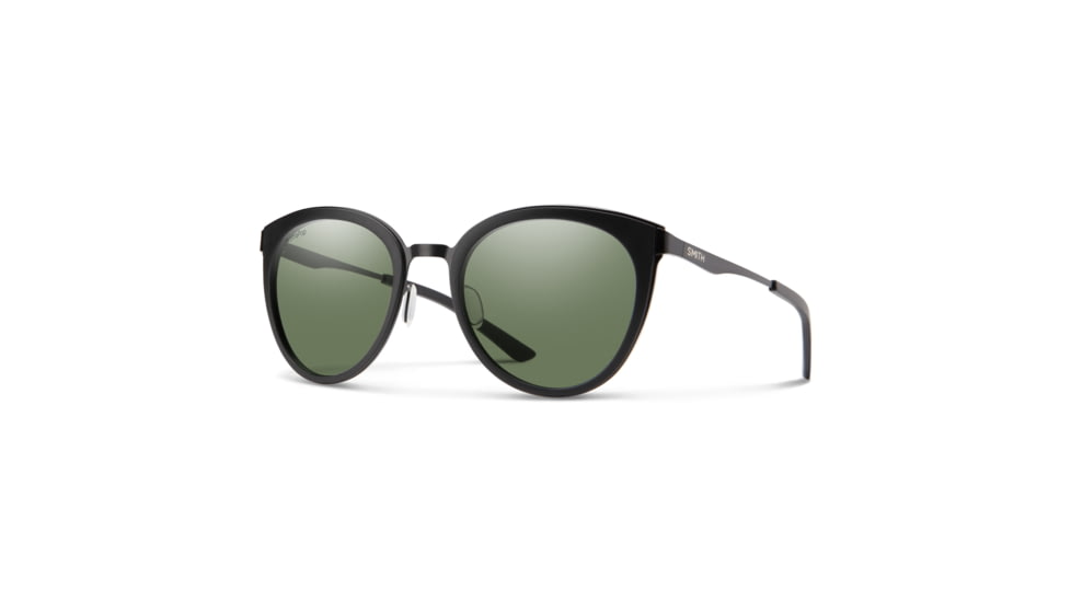 Smith Somerset Sunglasses, Matte Black Frame, ChromaPop Polarized Gray Green Lens, 20367300353L7