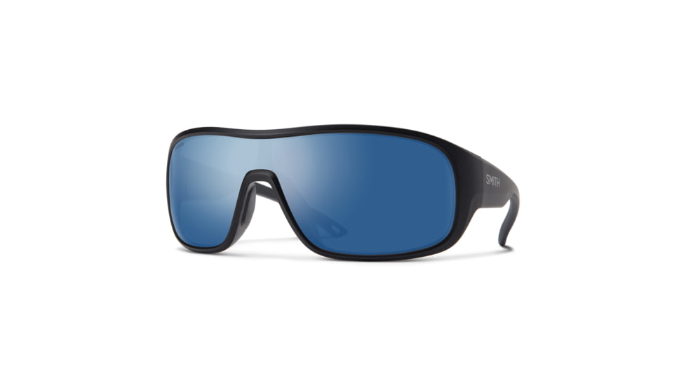 Smith Spinner Sunglasses, Matte Black Frame, ChromaPop Polarized Blue Mirror Lens, 20498100399XX