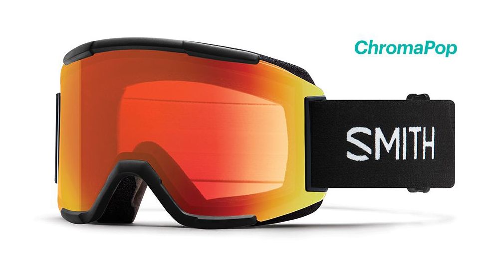 Smith Squad Goggle - Mens, Black Frame, ChromaPop Everyday Red Mirror Lens, One Size, SQD2CPEBK19