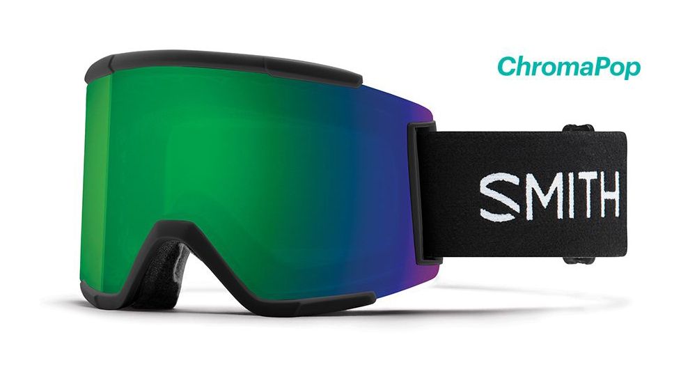 Smith Squad XL Goggle - Mens, Black Frame, ChromaPop Sun Green Mirror Lens, One Size, SQX2CPSBK19