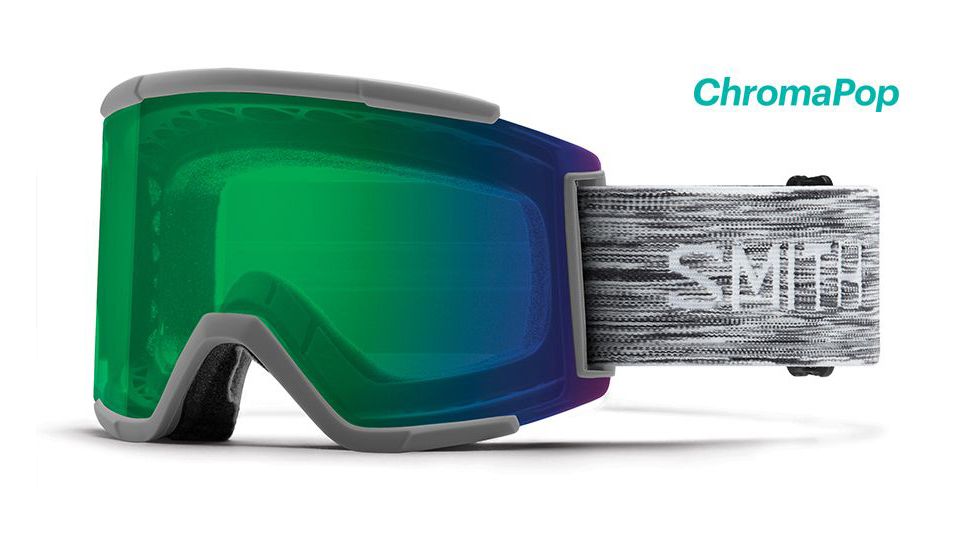 Smith Squad XL Goggle - Mens, Cloud Grey Frame, ChromaPop Everyday Green Mirror , One Size, SQX2CPGCLD19