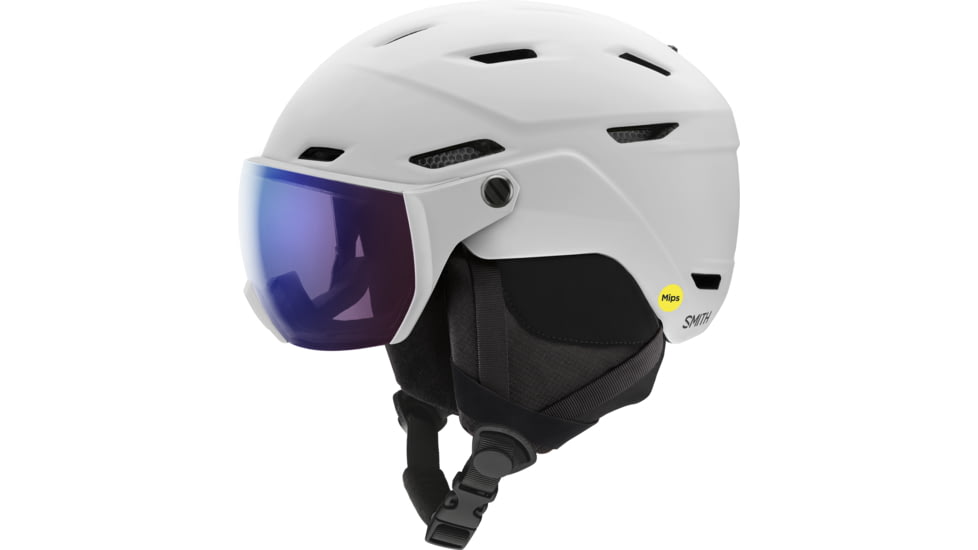 Smith Survey MIPS Helmet, Matte White/ChromaPop Photochromic Rose Flash, Small, E005300B35155